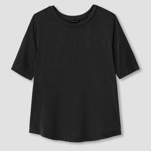 Universal Standard Black Arvo Cupro Mixed Tee - Size XS/10-12